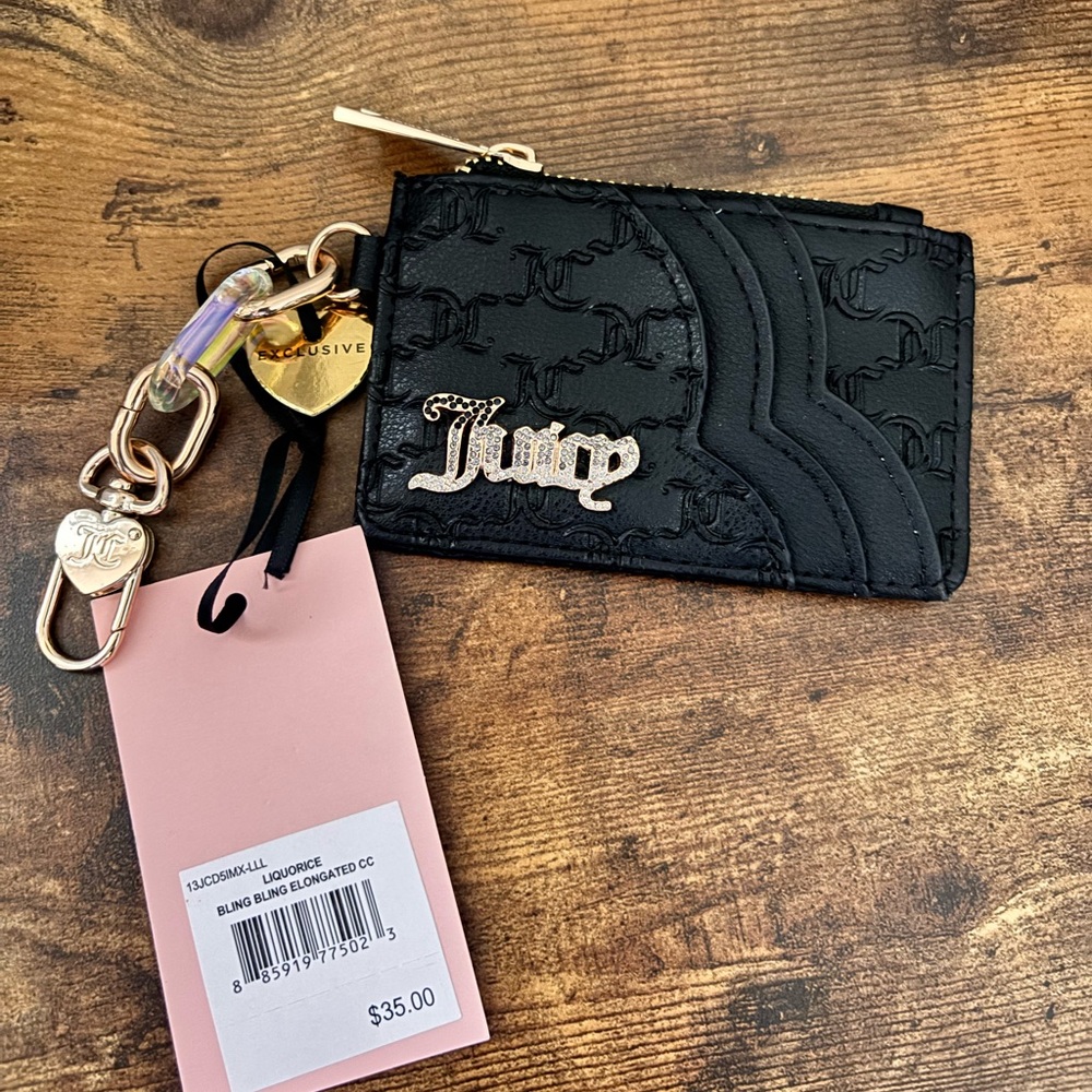 Juicy Couture black embossed crossbody bag with Wallet - Picture 2 of 9